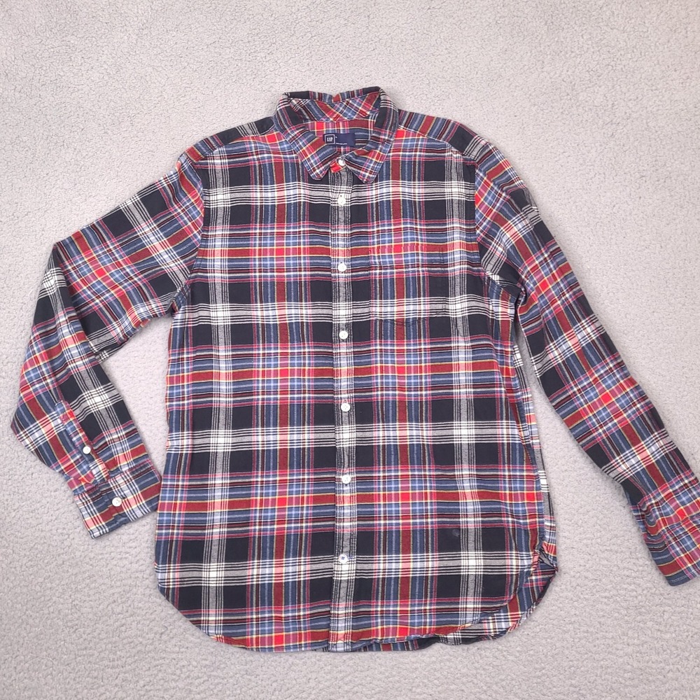 Gap Flannel Shirt Mens Large Lake Plaid Button Down Outdoor Long Sleeve